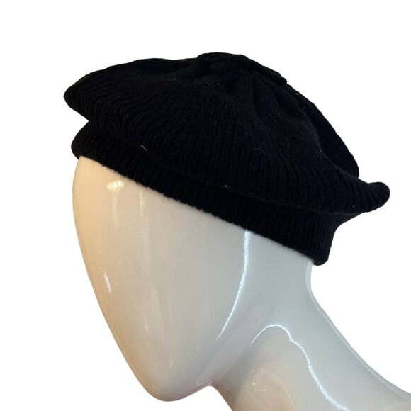Kate Spade NY Rib Bow Beret Black - Picture 1 of 5